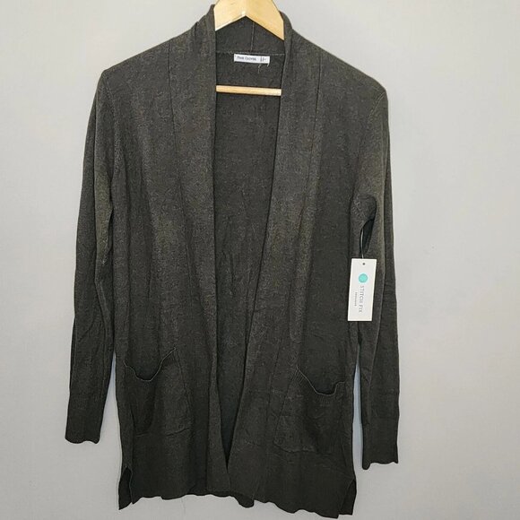 Pink Clover Cardigan Green Penton Pocketed Open Long Cardigan NWT STITCHFIX - Picture 3 of 16